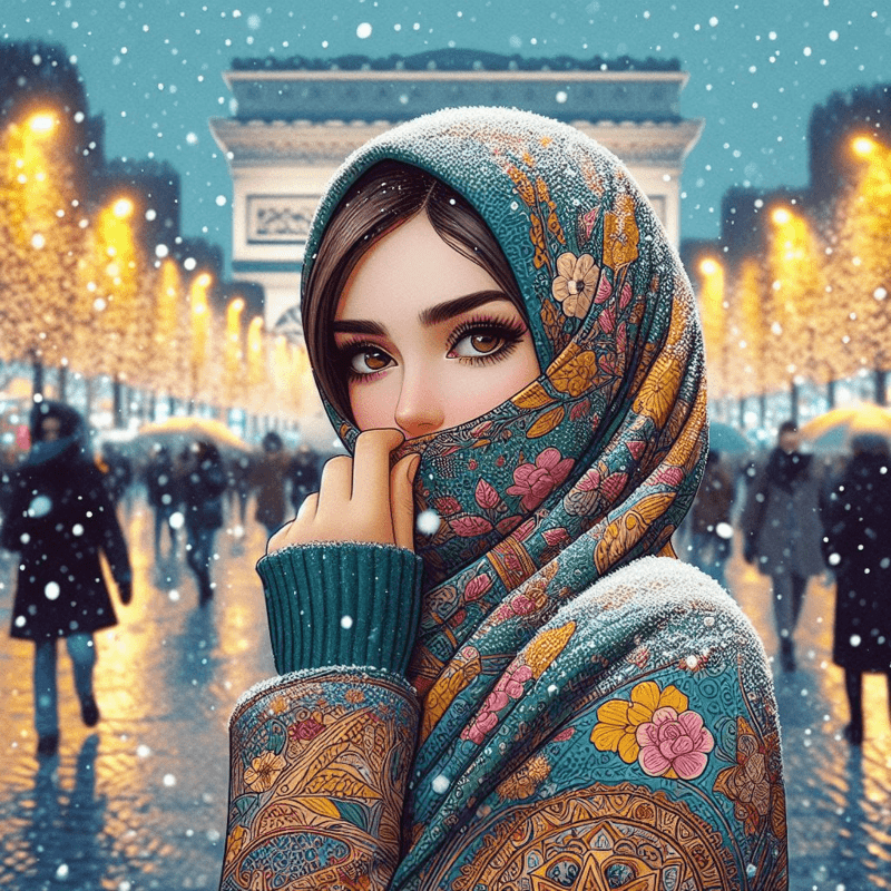 دختر پارسی در پاریس - تور پاریس - تصویر ساخته شده توسط هوش مصنوعی DALL·E